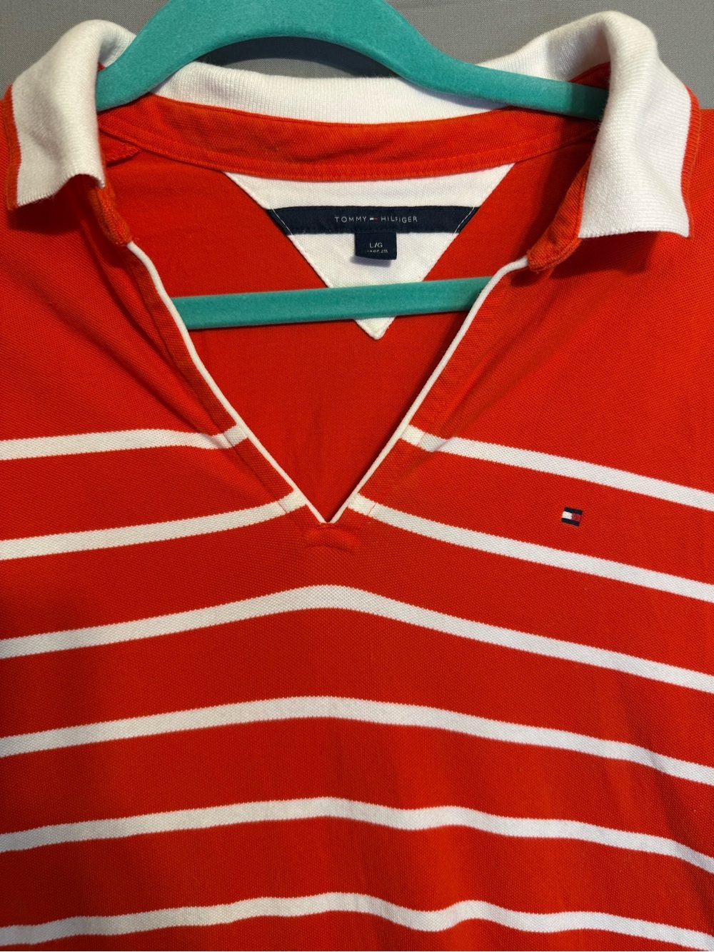 Tommy Hilfiger Red & White Striped Polo Dress
